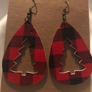 Leather Tear Drop Earrings
